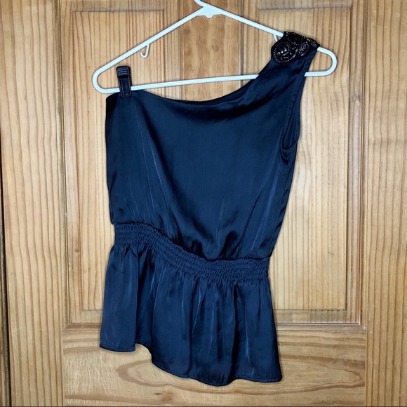 Wet Seal Blueish Grey One Shoulder Sheer Top (XS) - Picture 2 of 3